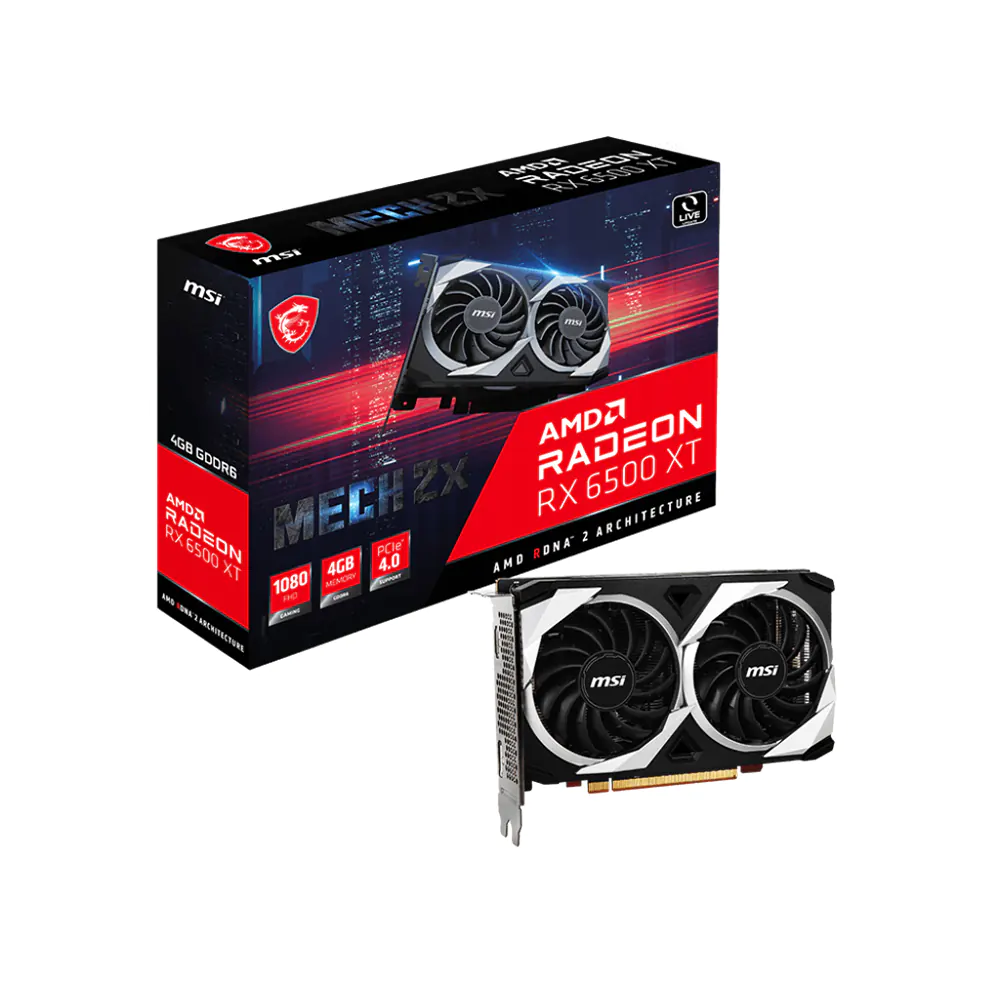 MSI Radeon RX 6500 XT Mech 2X 4gb OC Graphics Card